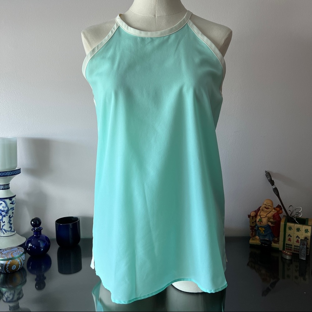 NWOT Charming Charlie mint green tank with tie back